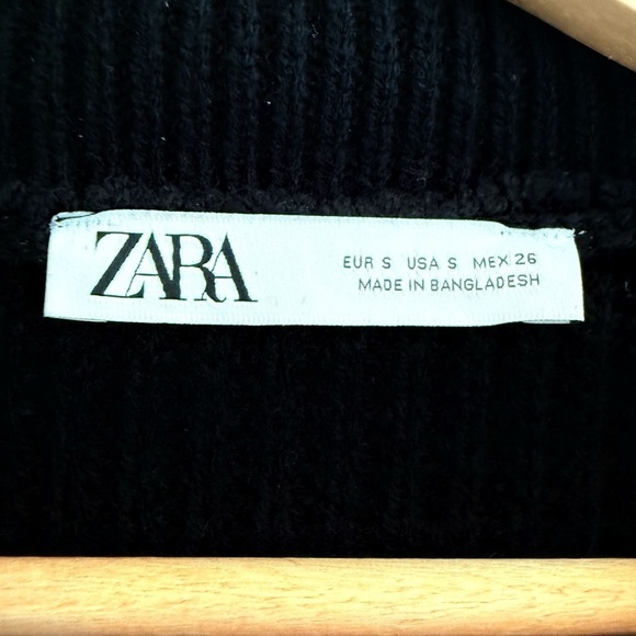 Zara Black Sleeveless Knit Top with Zipper size S - Picture 5 of 8